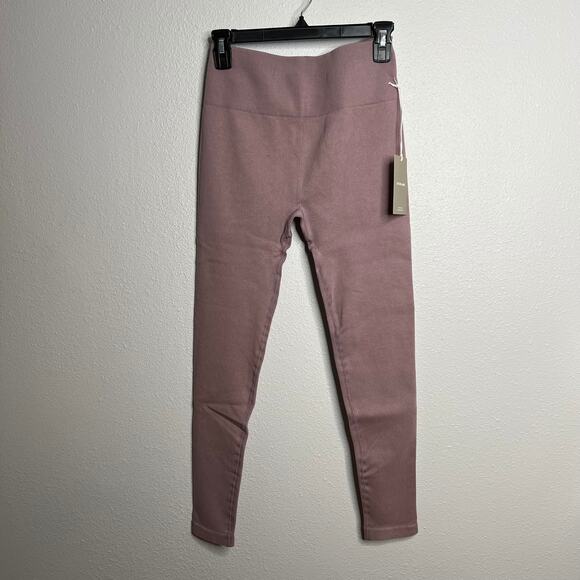 New Everlane Seamless Mauve Leggings High Waist Stretch Pull On Ankle Sz XL/XXL - Picture 1 of 4